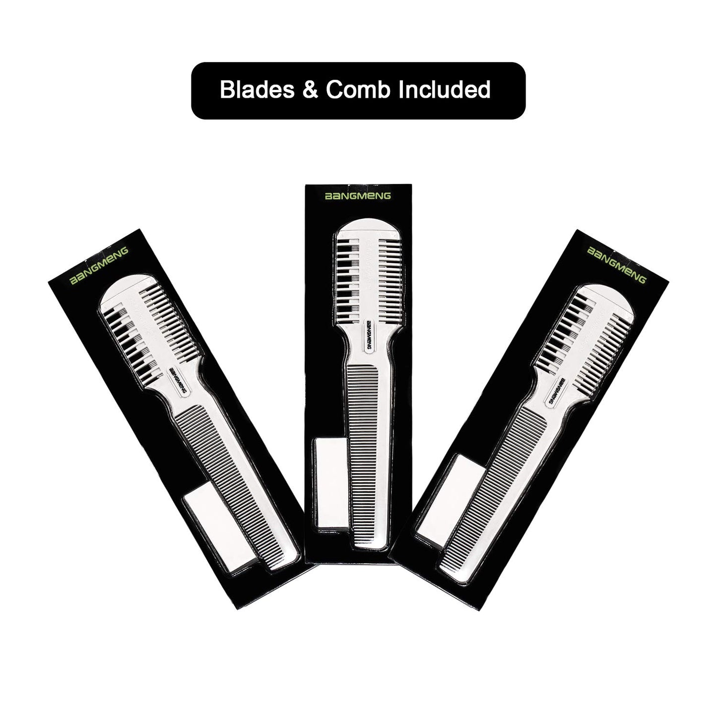 Hair Cutter Comb, Shaper Razor Comb, Split Ends Trimmer Styler, Double Edge Razor Blades for Thinning, Cutting and Styling, Extra 5 Blades Included