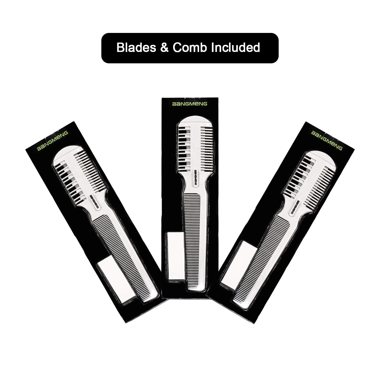 Hair Cutter Comb, Shaper Razor Comb, Split Ends Trimmer Styler, Double Edge Razor Blades for Thinning, Cutting and Styling, Extra 5 Blades Included