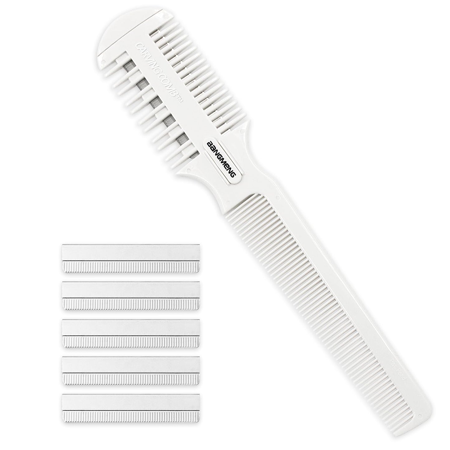 Hair Cutter Comb, Shaper Razor Comb, Split Ends Trimmer Styler, Double Edge Razor Blades for Thinning, Cutting and Styling, Extra 5 Blades Included