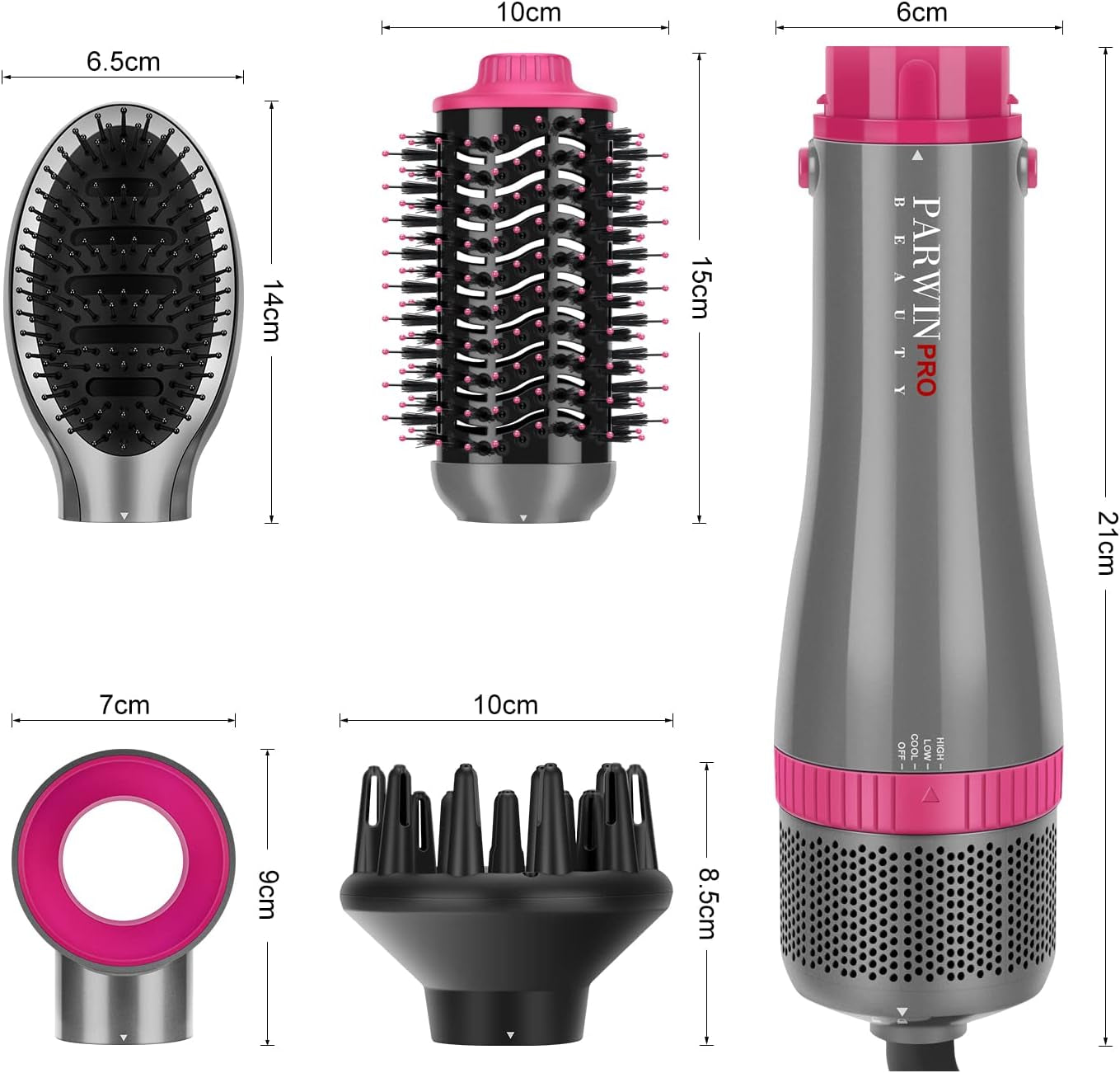 4 in 1 Haartrockner Warmluftbürste Set, PARWIN PRO BEAUTY Styler-Set