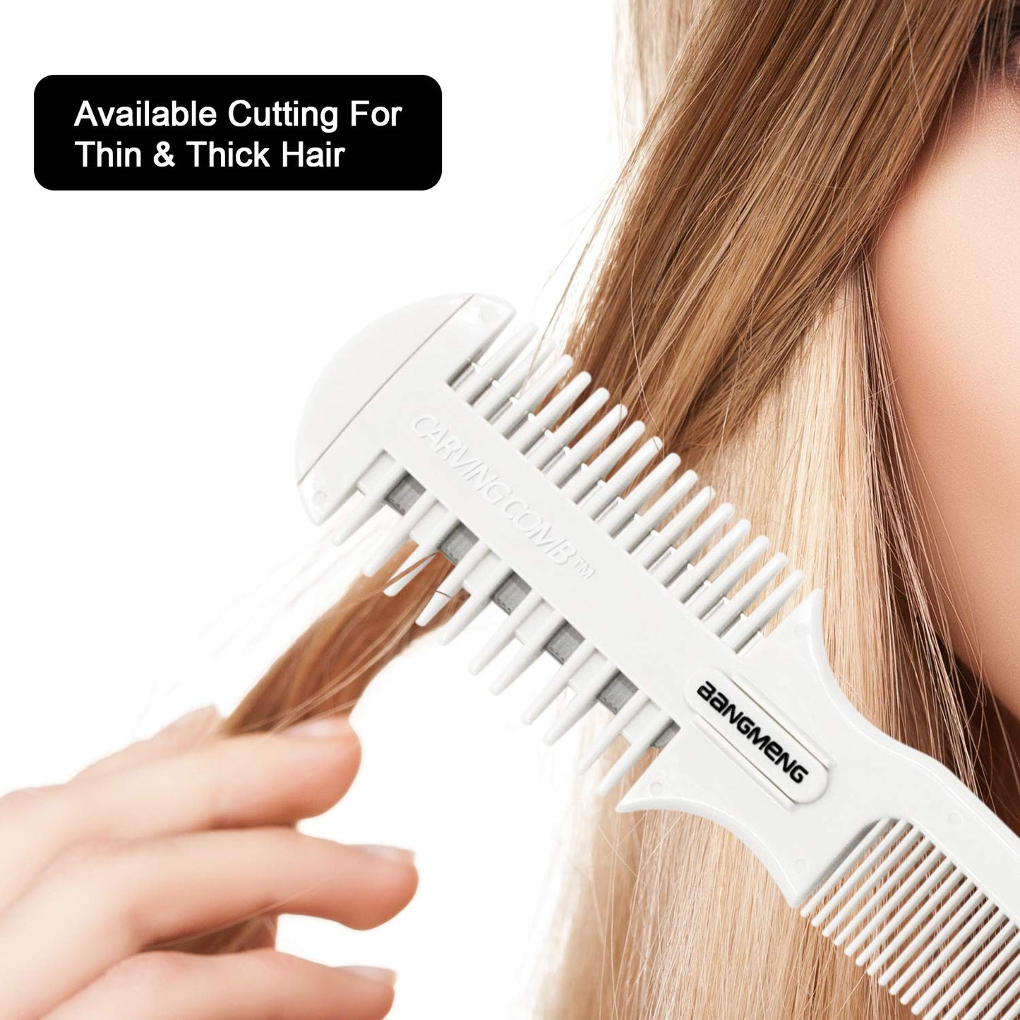 Hair Cutter Comb, Shaper Razor Comb, Split Ends Trimmer Styler, Double Edge Razor Blades for Thinning, Cutting and Styling, Extra 5 Blades Included