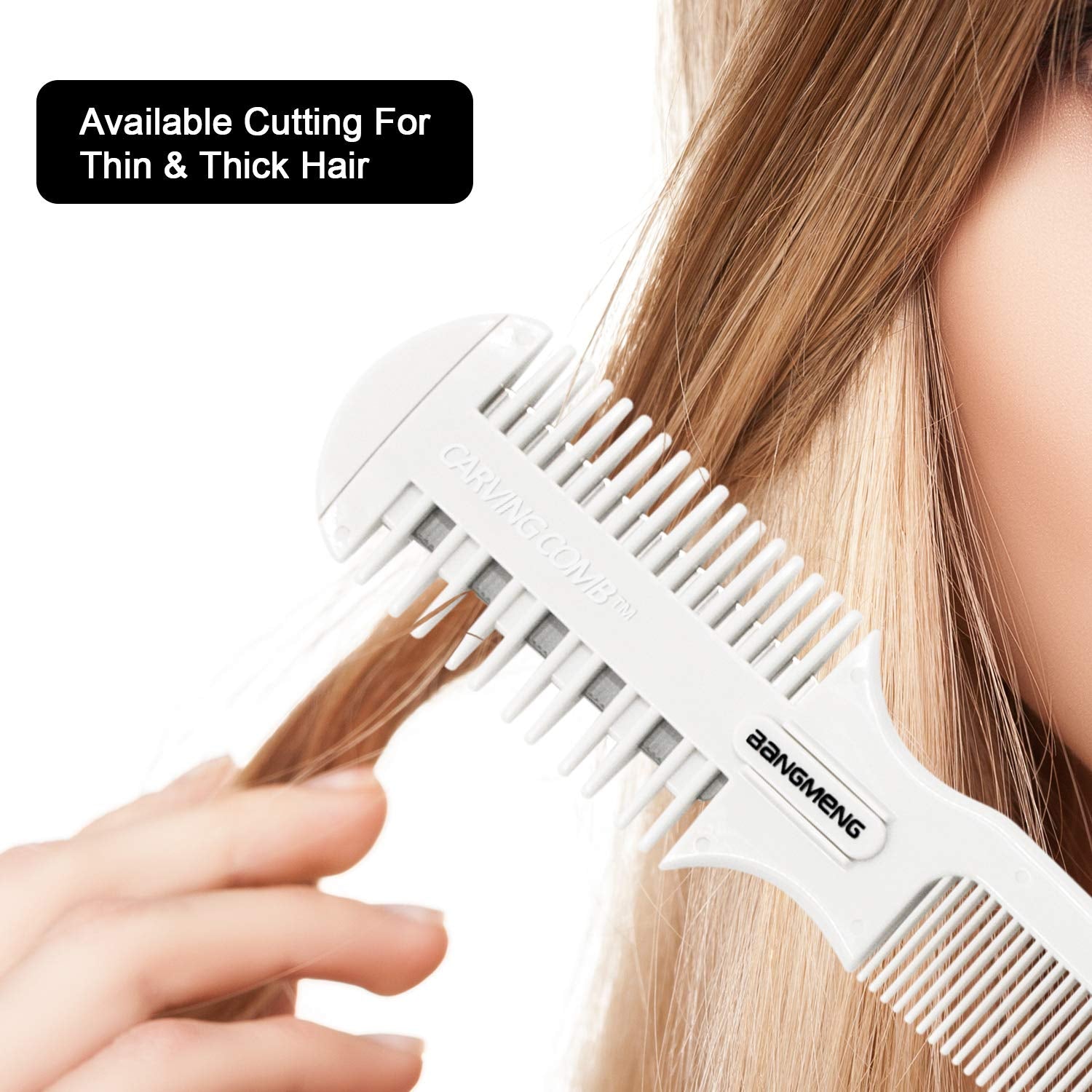 Hair Cutter Comb, Shaper Razor Comb, Split Ends Trimmer Styler, Double Edge Razor Blades for Thinning, Cutting and Styling, Extra 5 Blades Included